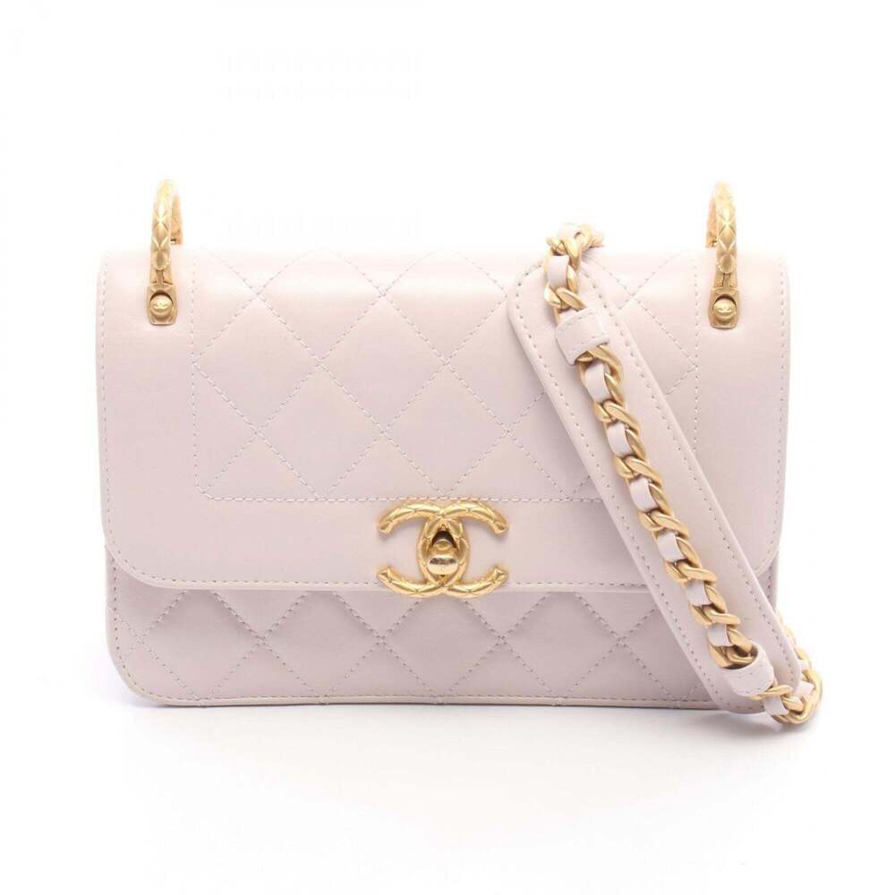 Chanel Matelassé Shoulder Bag/Handbag, Leather, Women's, Pink, AS2714